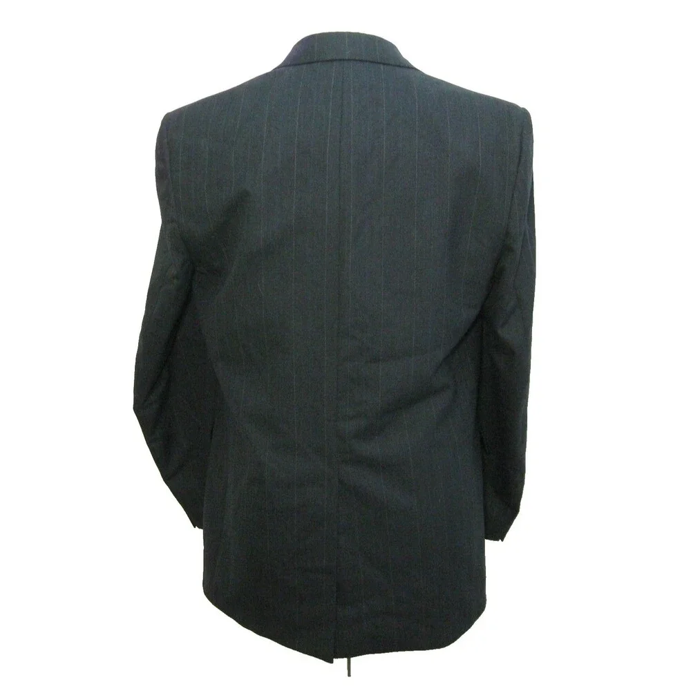 Anderson & Emami Mens Size 44L Dark Gray 100% Wool Sport Coat Blazer Suit Jacket